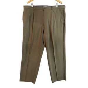 Tommy Bahama Silk Pleated Dress Pants Khaki Khakis Men 42x30
